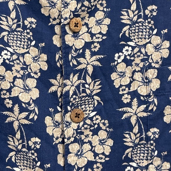 Caribbean Hawaiian Shirt Blue & Tan Size XL‎ Cotton Blend pre-owned - Picture 3 of 7
